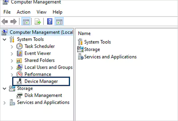 Choose Device Manager