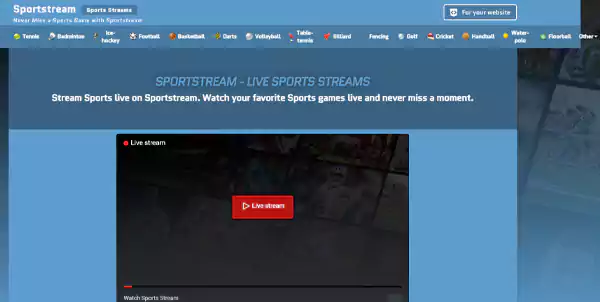 SportStream Homepage